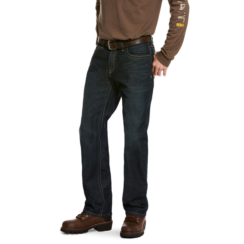 Ariat Jeans Herren - Rebar M4 Relaxed Durastretch Edge Stackable Straight Leg DunkelBlau ( ZUJTF-206